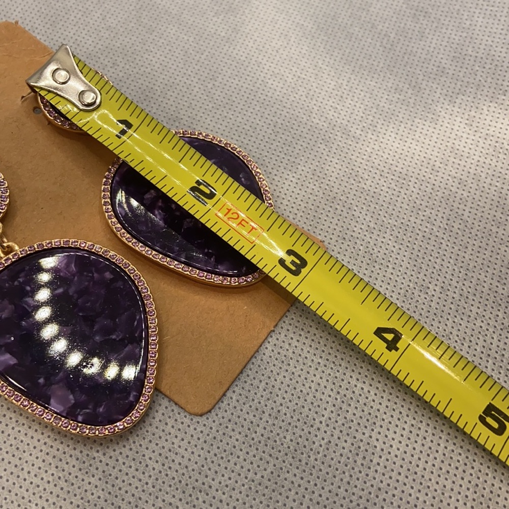Statement Purple Dangle Earrings - image 5
